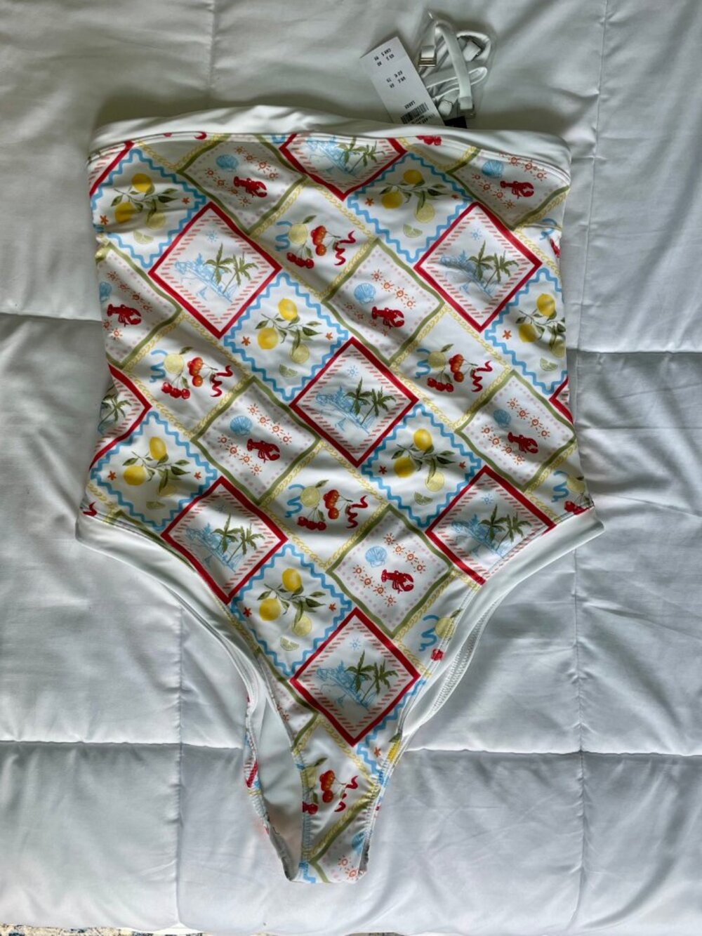 Abercrombie A&F Marina One-Piece Swimsuit Tile Print - Picture 3 of 5